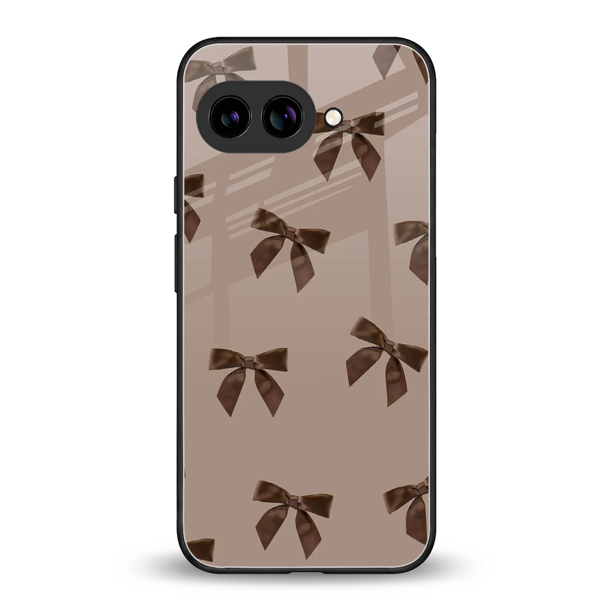 Brown Bow back phone cover | glass case for google pixel 10a