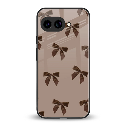 Brown Bow back phone cover | glass case for google pixel 10a