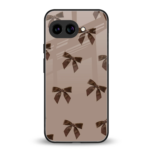 Brown Bow back phone cover | glass case for google pixel 10a