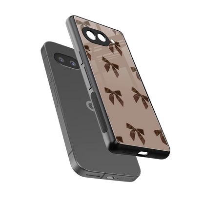 Brown Bow sleek google pixel 10a cover with tempered glass back and TPU edges