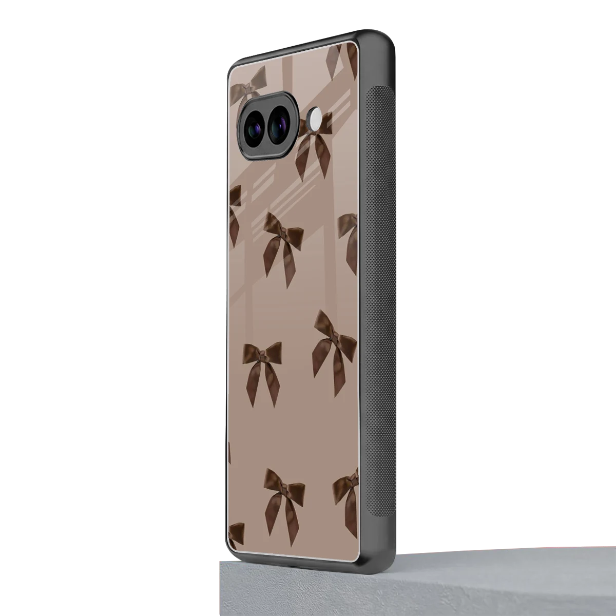 Brown Bow google pixel 10a mobile cover | shockproof glass phone case