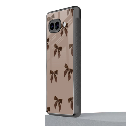 Brown Bow google pixel 10a mobile cover | shockproof glass phone case