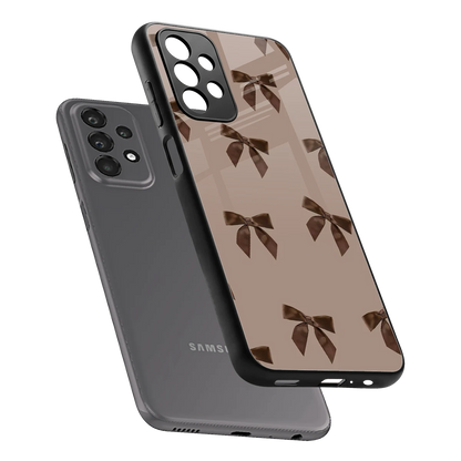 Brown Bow sleek samsung galaxy a23 cover with tempered glass back and TPU edges