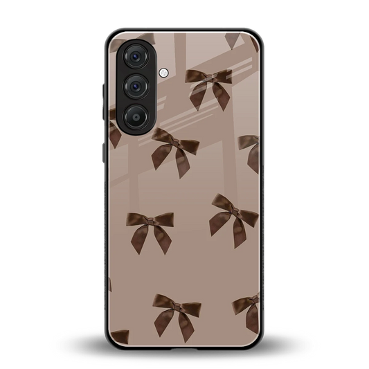 Brown Bow back phone cover | glass case for samsung galaxy a56 5g