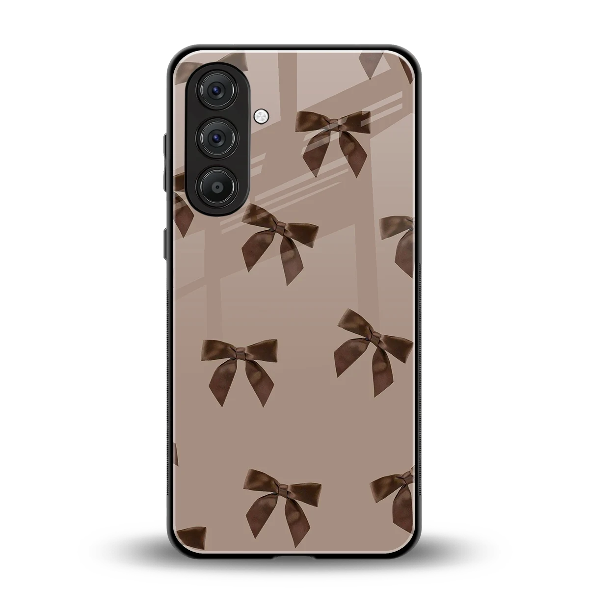 Brown Bow back phone cover | glass case for samsung galaxy m35 5g