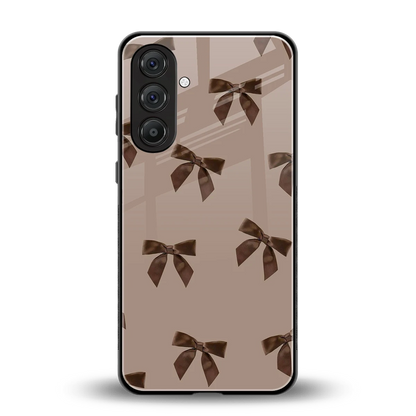 Brown Bow back phone cover | glass case for samsung galaxy m35 5g