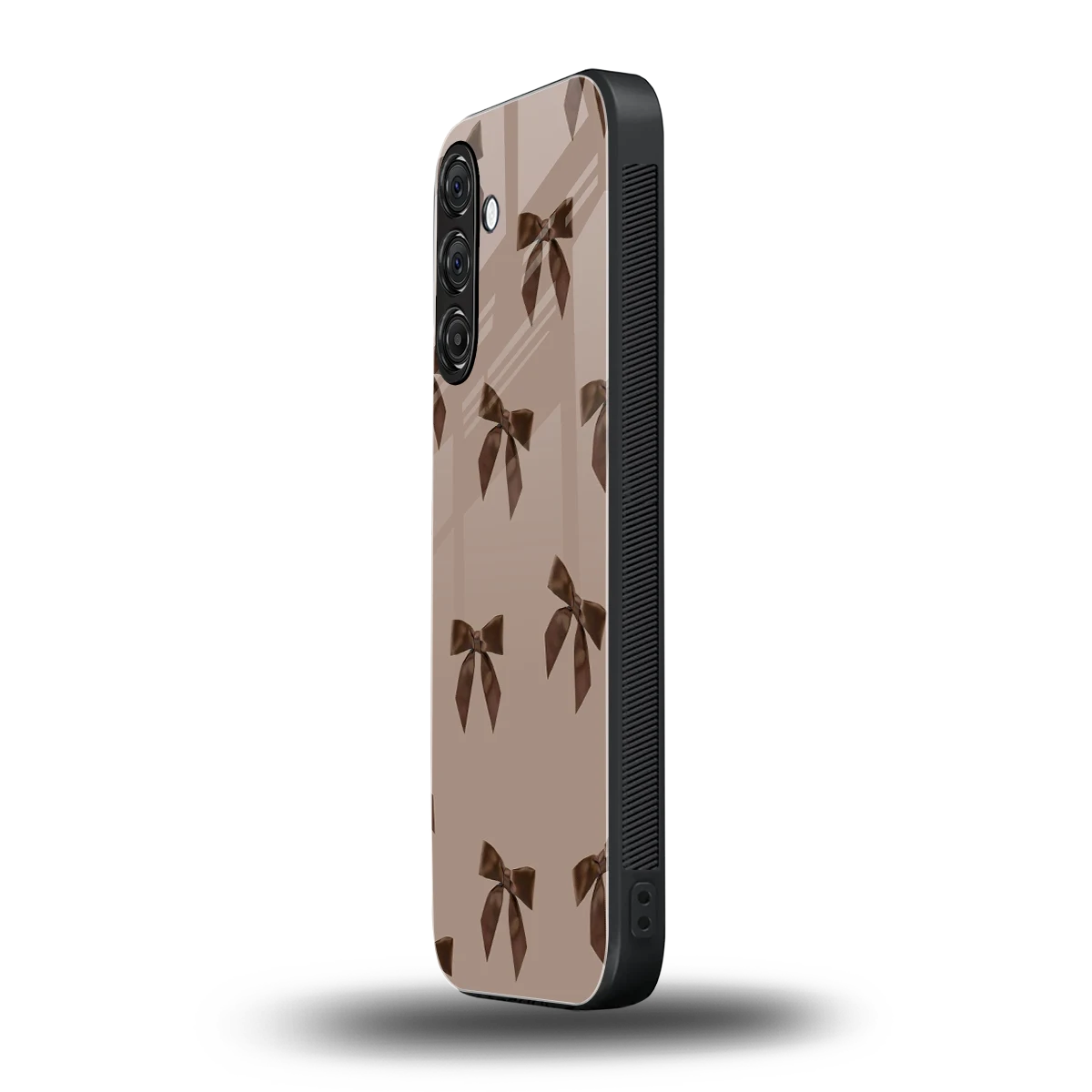 Brown Bow samsung galaxy m35 5g mobile cover | shockproof glass phone case