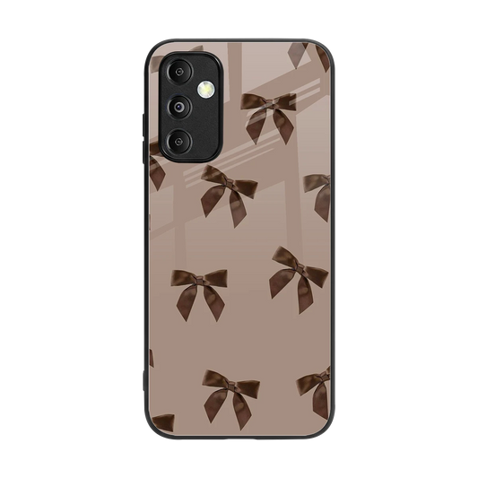 Brown Bow back phone cover | glass case for samsung galaxy m14 5g