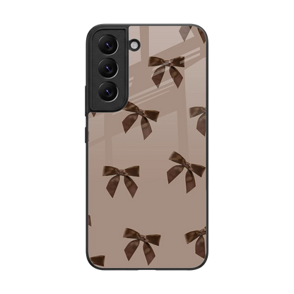 Brown Bow back phone cover | glass case for samsung galaxy s22