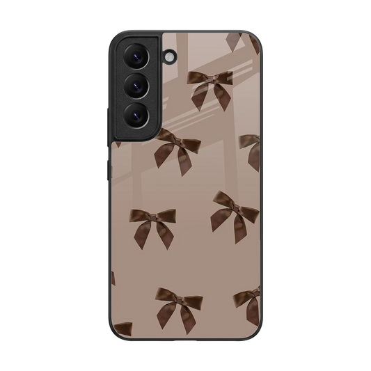 Brown Bow back phone cover | glass case for samsung galaxy s22
