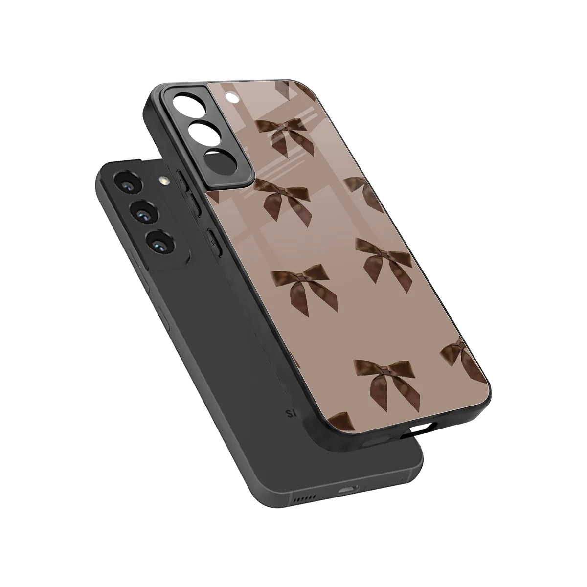 Brown Bow sleek samsung galaxy s22 cover with tempered glass back and TPU edges