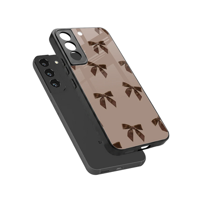 Brown Bow sleek samsung galaxy s22 cover with tempered glass back and TPU edges