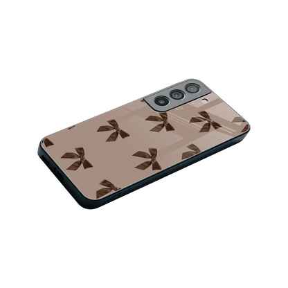 Brown Bow stylish phone case for samsung galaxy s22 | glossy glass and slim fit