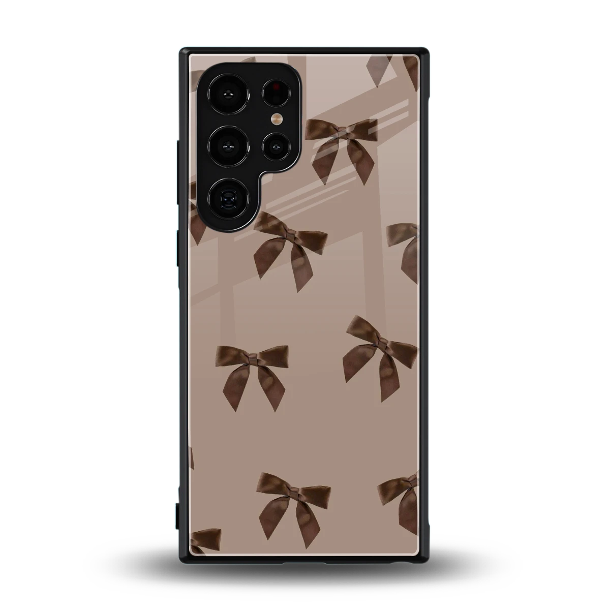 Brown Bow back phone cover | glass case for samsung galaxy s23 ultra