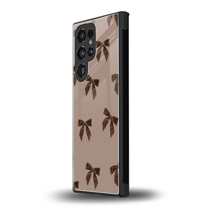 Brown Bow samsung galaxy s24 ultra mobile cover | shockproof glass phone case