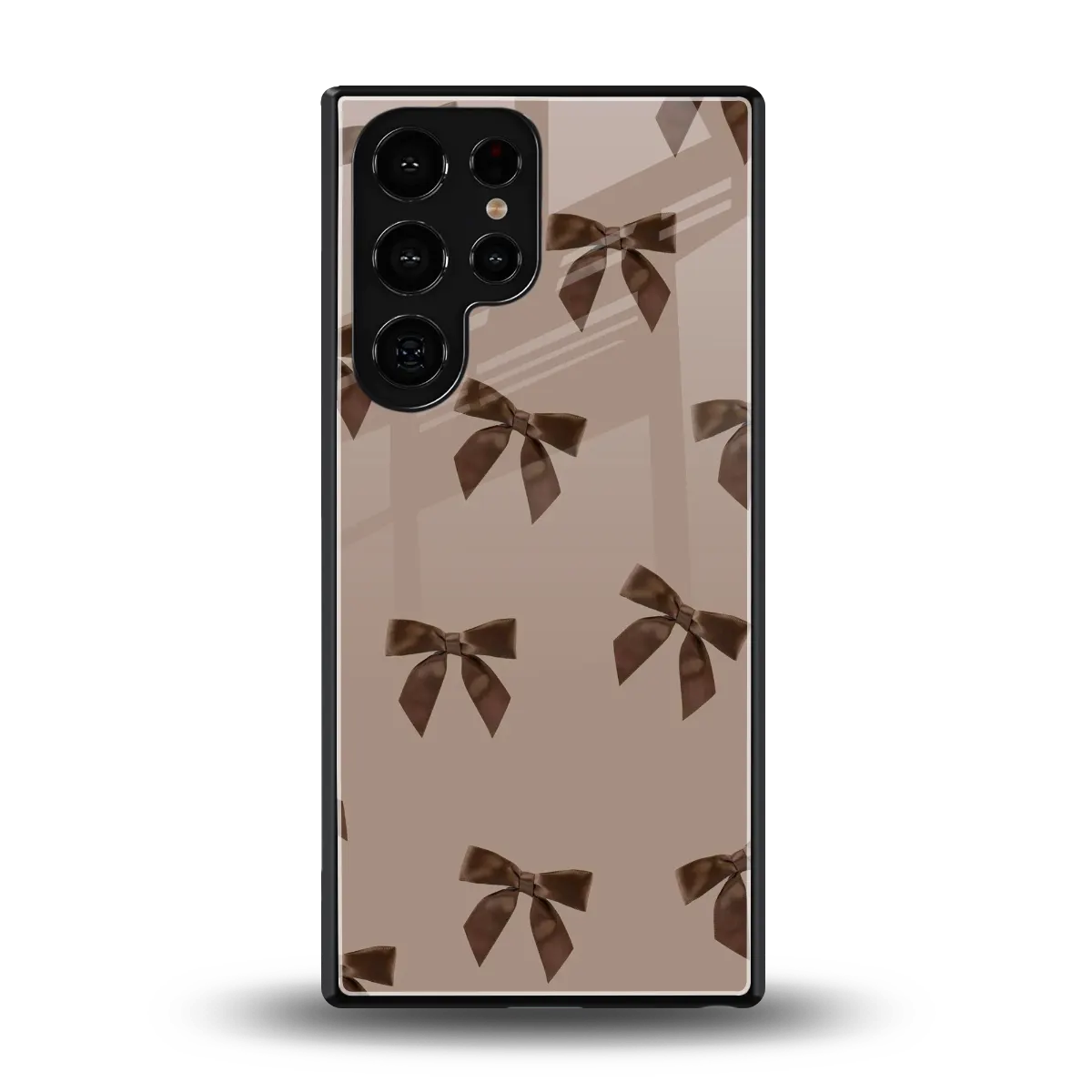 Brown Bow back phone cover | glass case for samsung galaxy s25 ultra