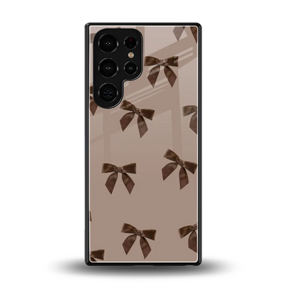 Brown Bow back phone cover | glass case for samsung galaxy s25 ultra