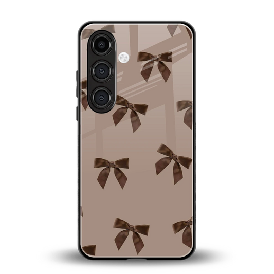 Brown Bow back phone cover | glass case for samsung galaxy s25 fe