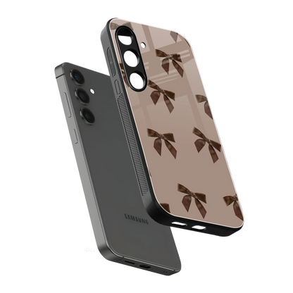 Brown Bow sleek samsung galaxy s24 cover with tempered glass back and TPU edges