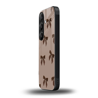 Brown Bow samsung galaxy s26 mobile cover | shockproof glass phone case