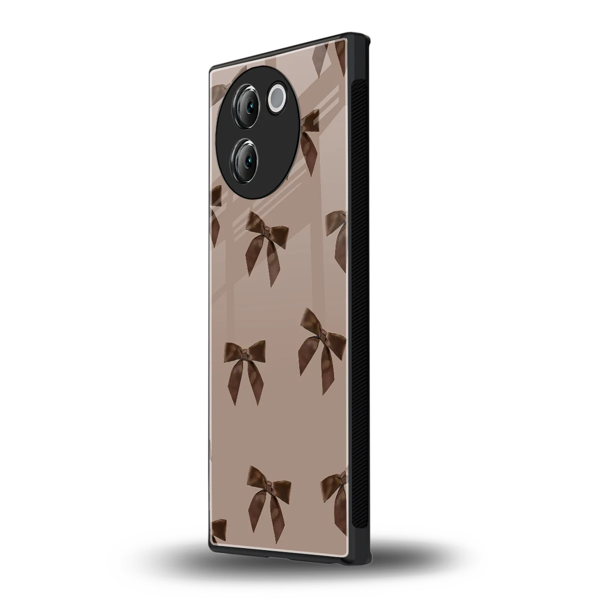 Brown Bow vivo v30e mobile cover | shockproof glass phone case