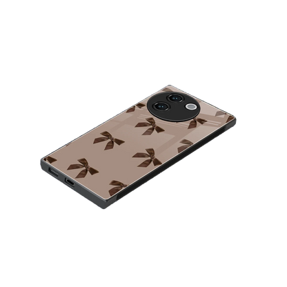 Brown Bow stylish phone case for vivo v30e | glossy glass and slim fit