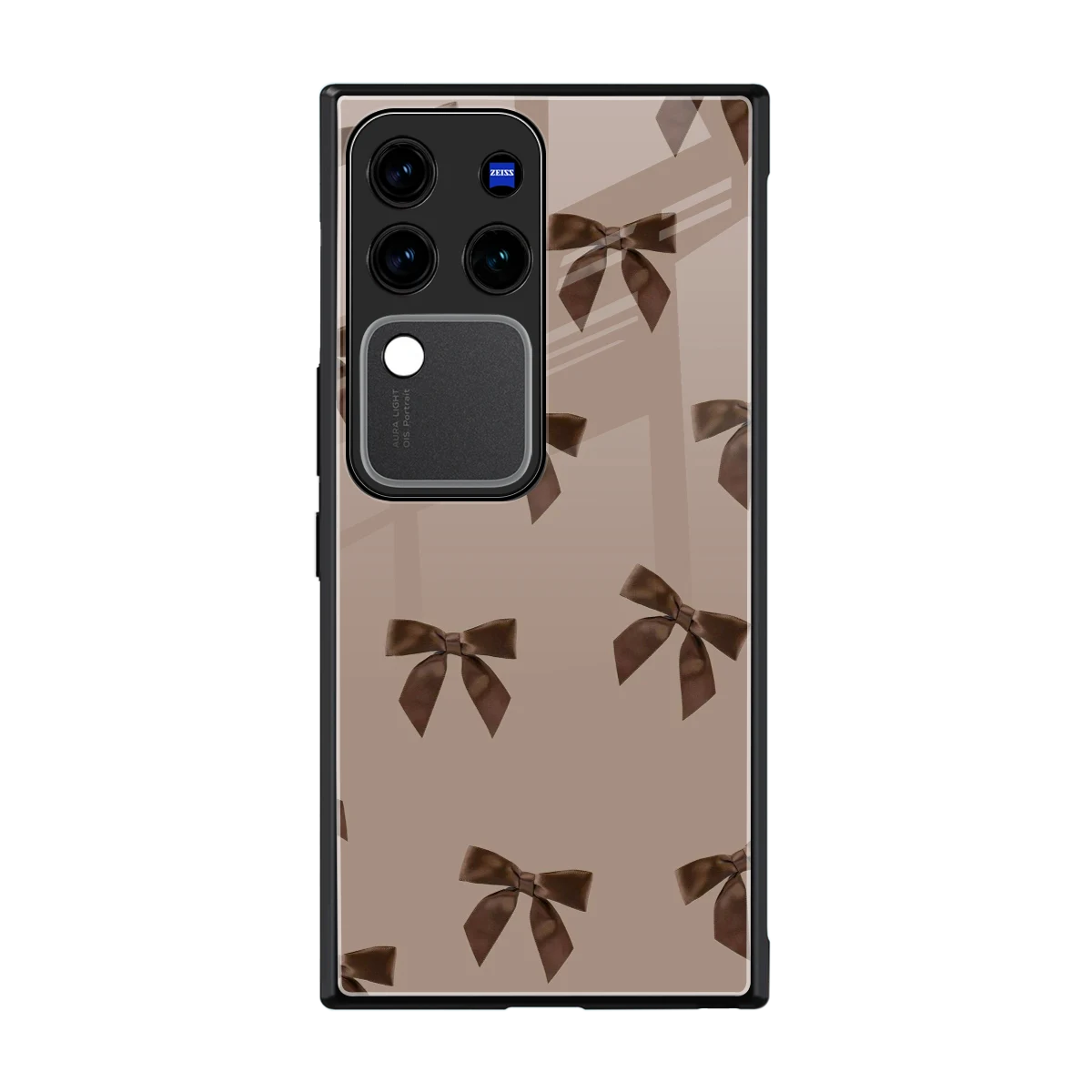 Brown Bow back phone cover | glass case forvivo v30 pro