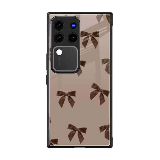 Brown Bow back phone cover | glass case forvivo v30 pro