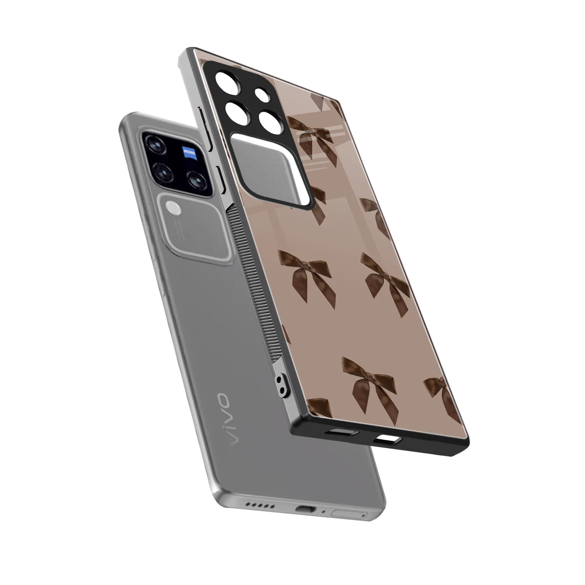 Brown Bow sleekvivo v30 pro cover with tempered glass back and TPU edges