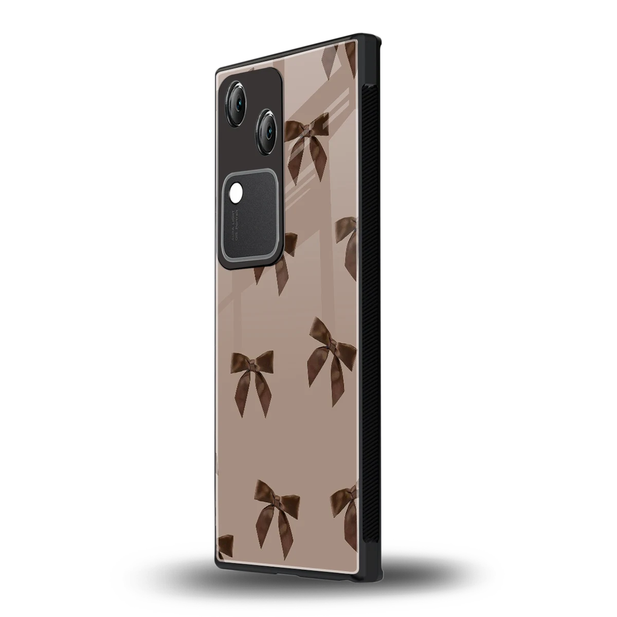 Brown Bow vivo v30 mobile cover | shockproof glass phone case