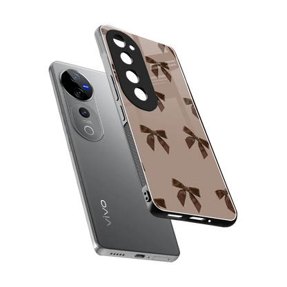 Brown Bow sleek vivo v40 pro cover with tempered glass back and TPU edges