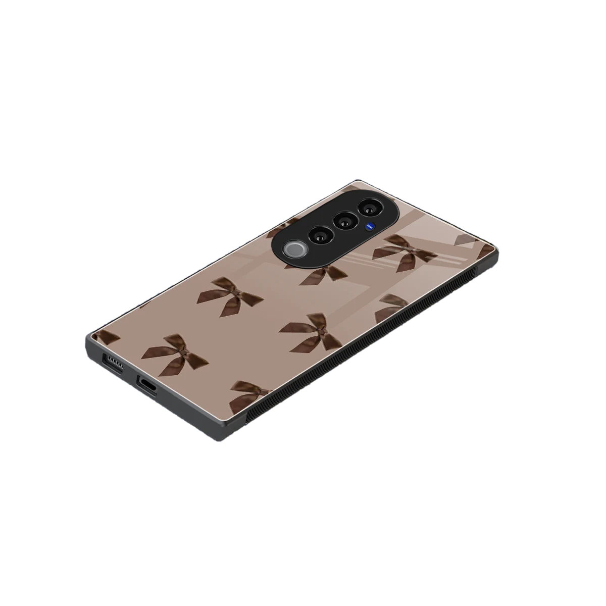 Brown Bow stylish phone case for vivo v40 pro | glossy glass and slim fit