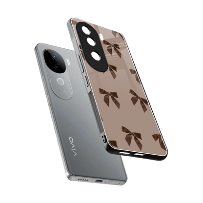 Brown Bow sleek vivo v40e cover with tempered glass back and TPU edges