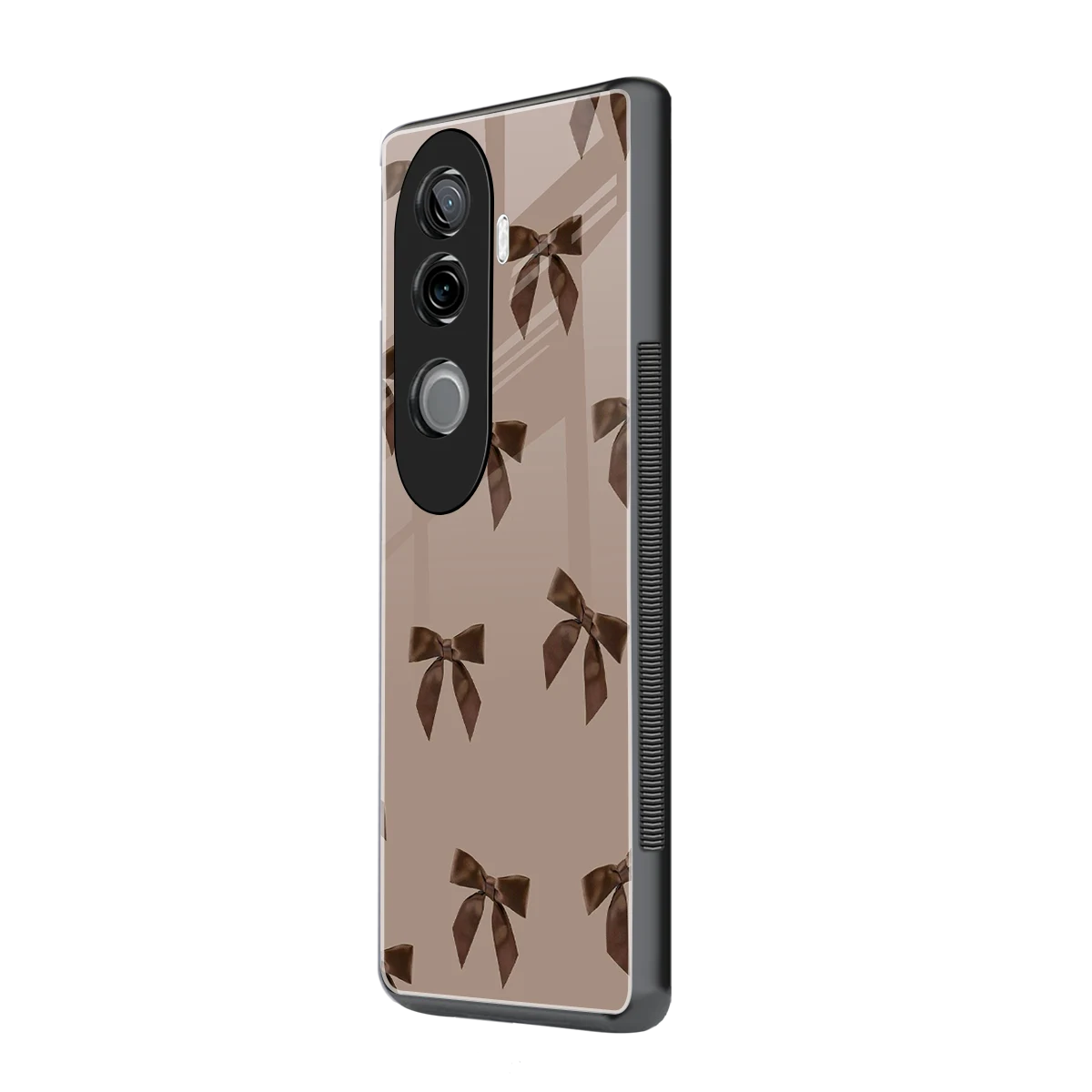 Brown Bow vivo v40e mobile cover | shockproof glass phone case