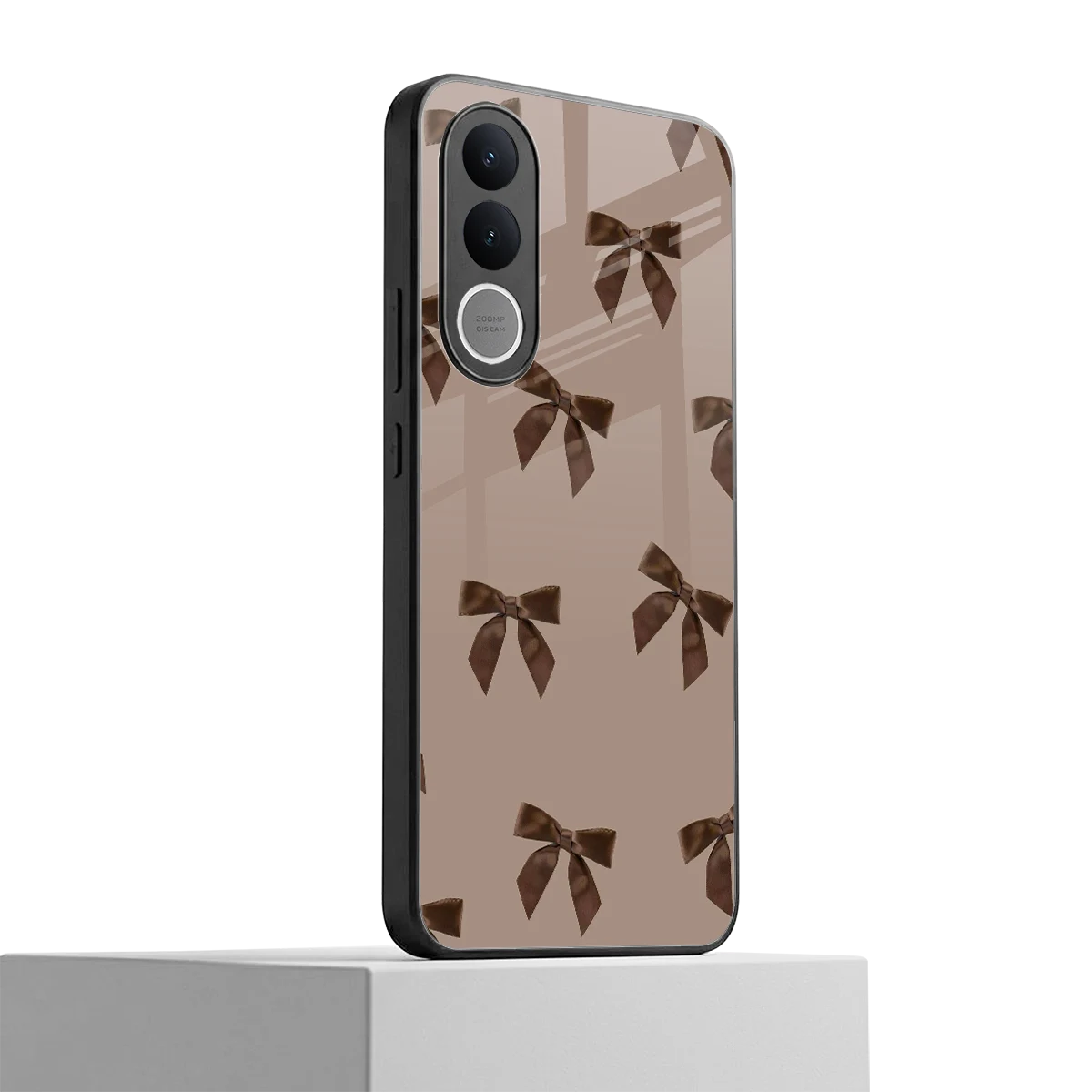 Brown Bow vivo v70 fe mobile cover | shockproof glass phone case