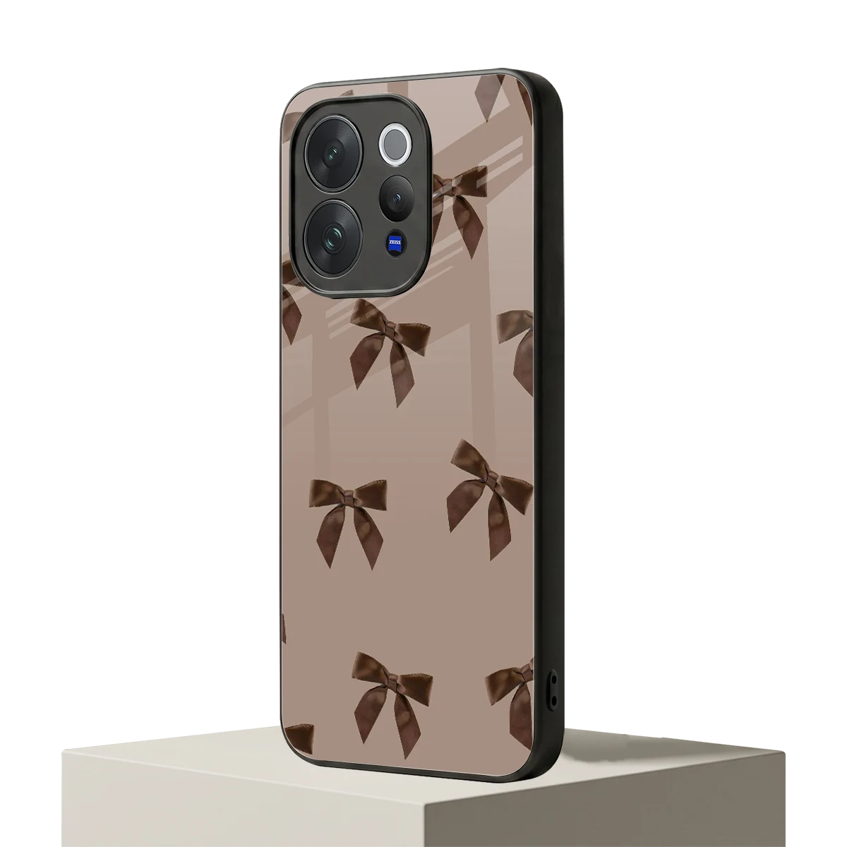 Brown Bow vivo v70 mobile cover | shockproof glass phone case
