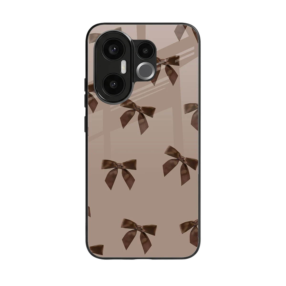 Brown Bow back phone cover | glass case for vivo x200 fe