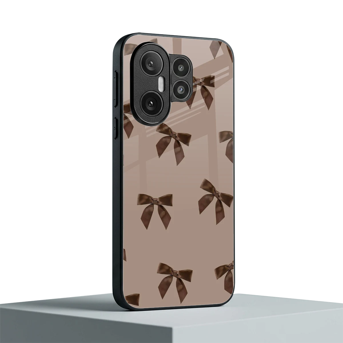 Brown Bow vivo x200 fe mobile cover | shockproof glass phone case