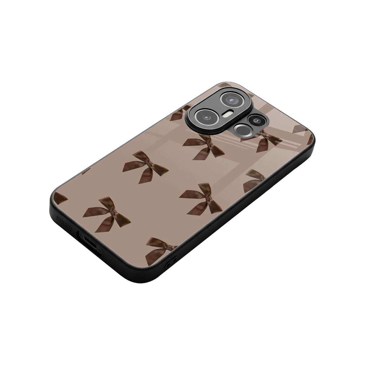 Brown Bow stylish phone case for vivo x200 fe | glossy glass and slim fit