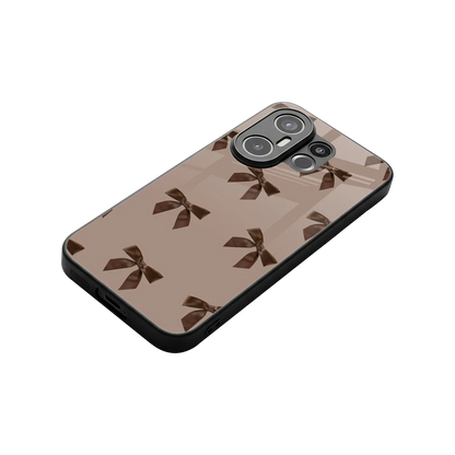 Brown Bow stylish phone case for vivo x200 fe | glossy glass and slim fit