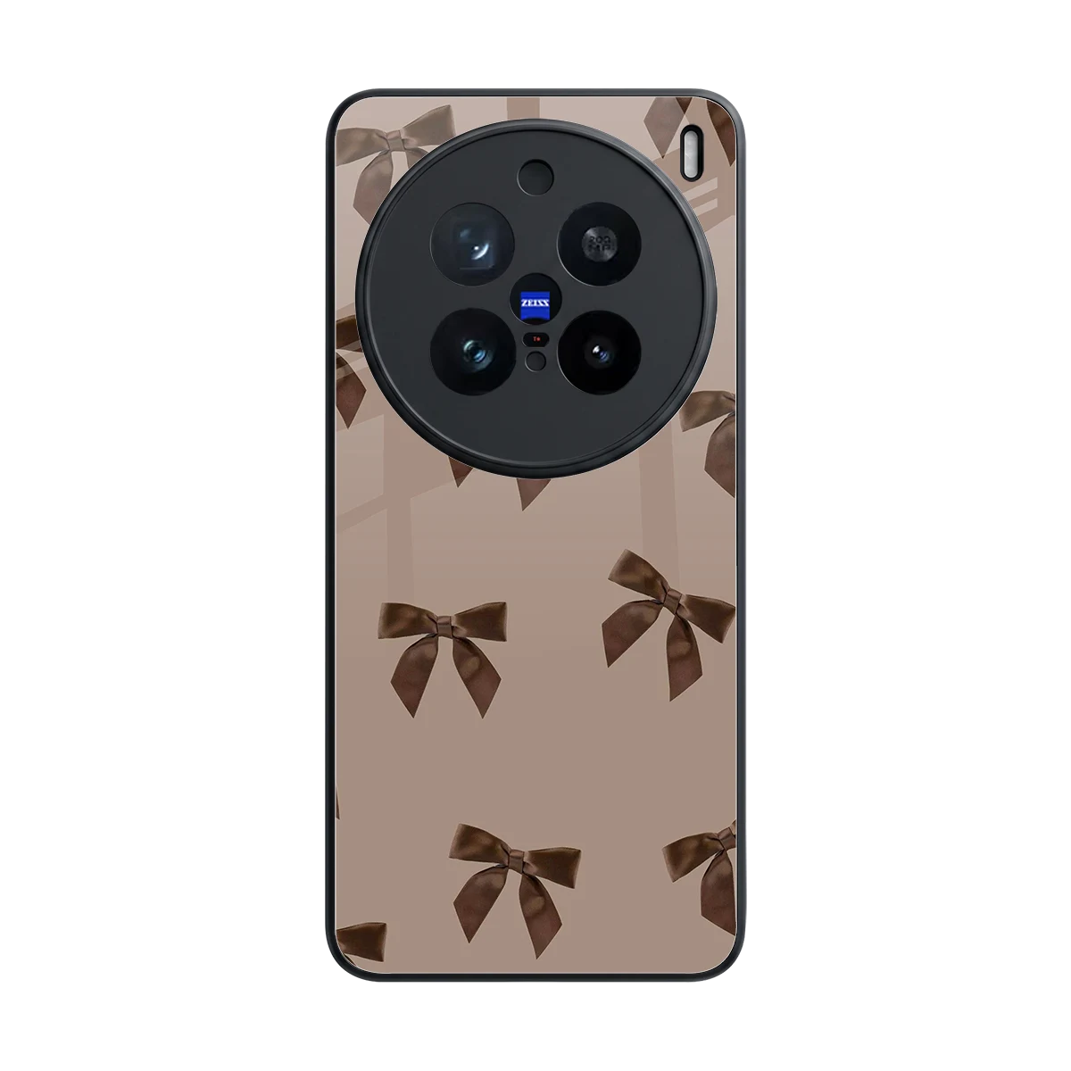 Brown Bow back phone cover | glass case for vivo x200 pro