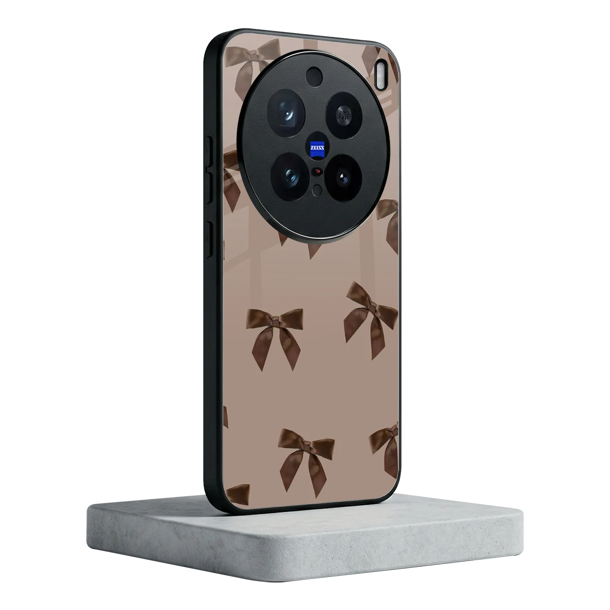Brown Bow vivo x200 pro mobile cover | shockproof glass phone case