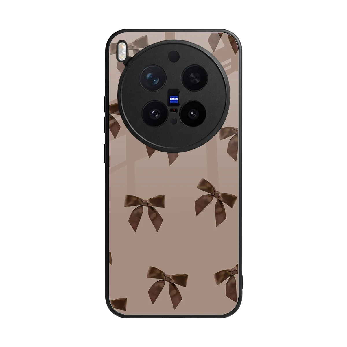Brown Bow back phone cover | glass case for vivo x300 pro