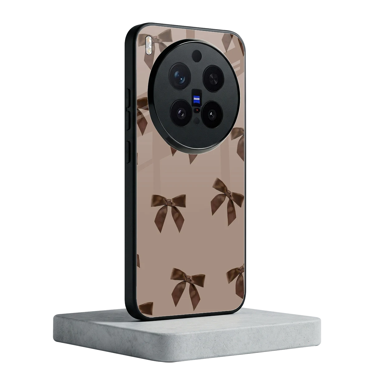 Brown Bow vivo x300 pro mobile cover | shockproof glass phone case