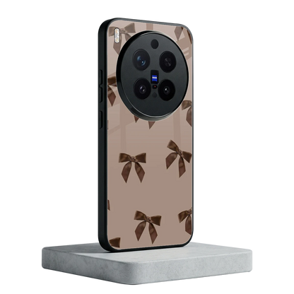 Brown Bow vivo x300 pro mobile cover | shockproof glass phone case