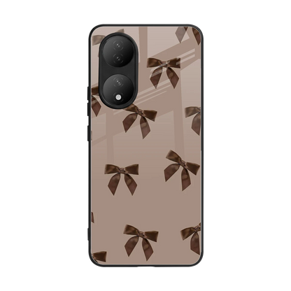 Brown Bow back phone cover | glass case for Vivo-y100