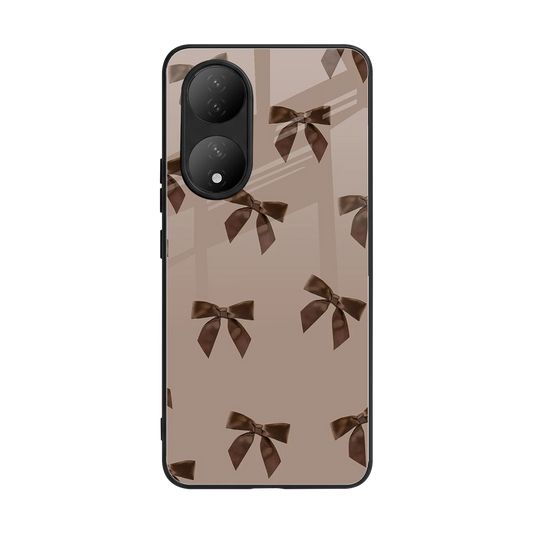 Brown Bow back phone cover | glass case for Vivo-y100