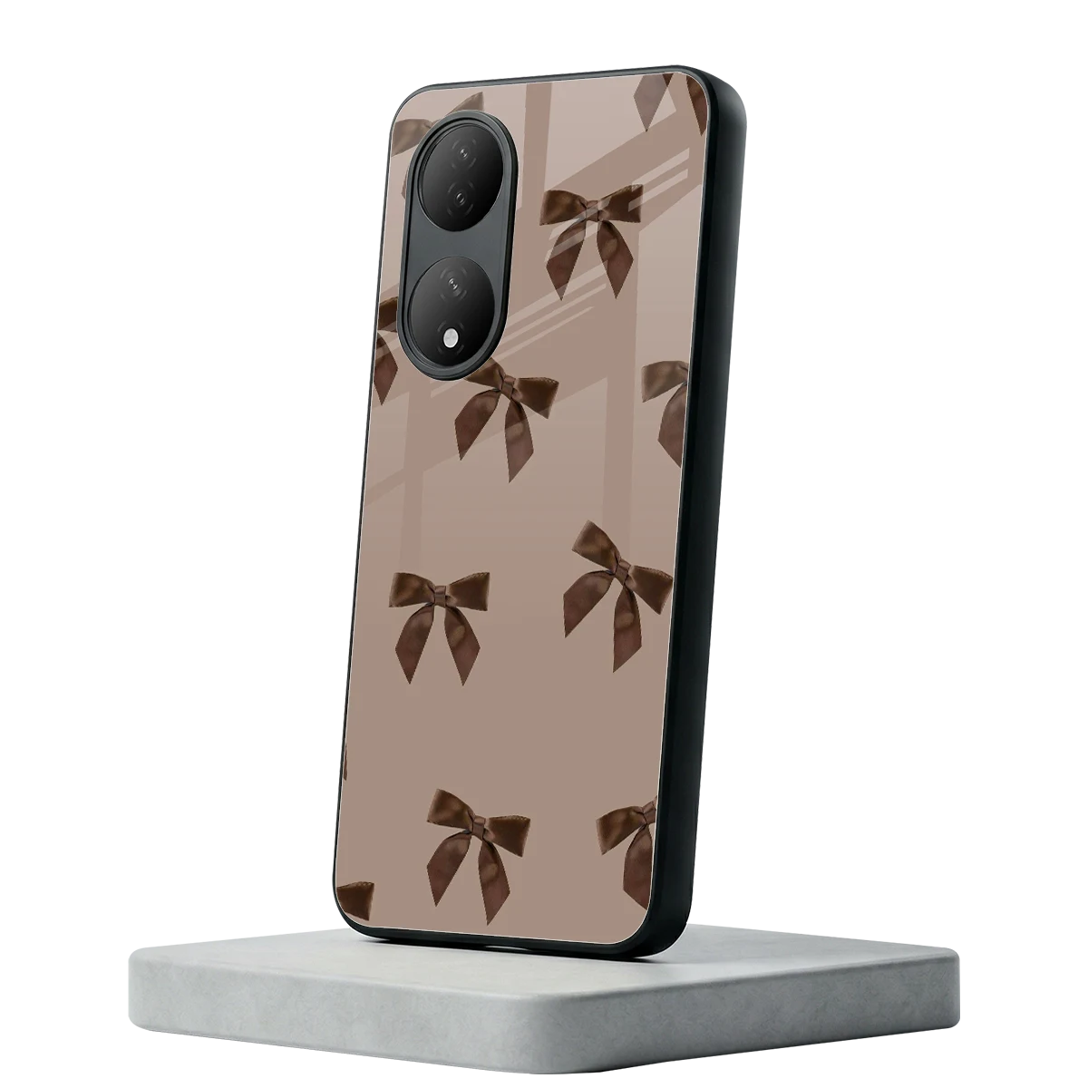 Brown Bow Vivo-y100 mobile cover | shockproof glass phone case