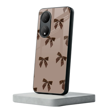 Brown Bow Vivo-y100 mobile cover | shockproof glass phone case