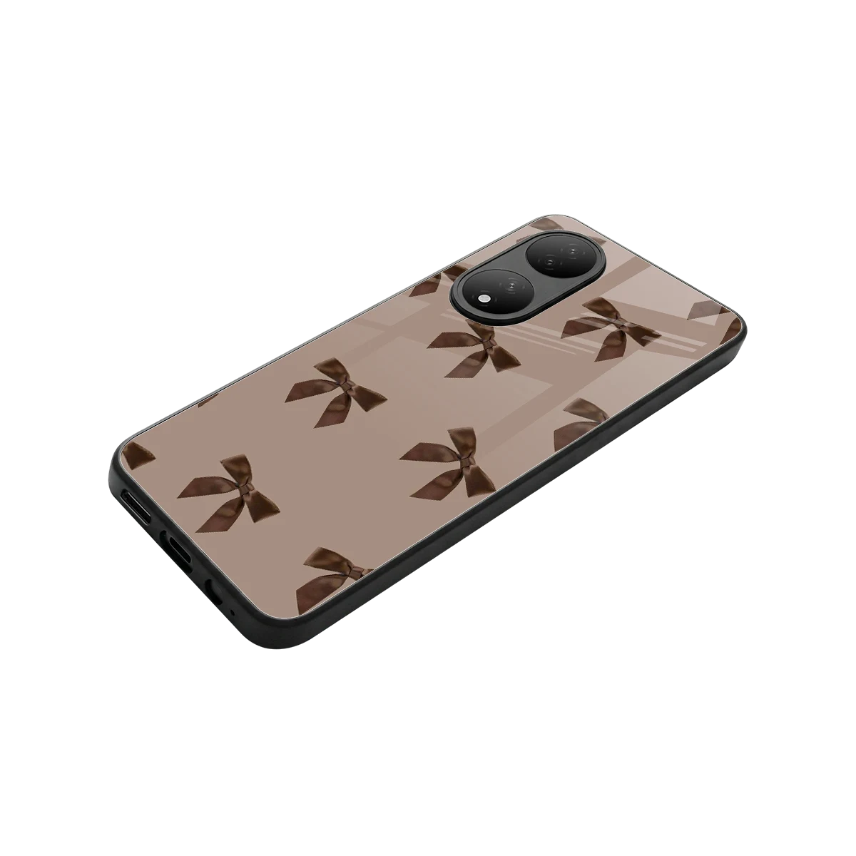 Brown Bow stylish phone case for Vivo-y100 | glossy glass and slim fit